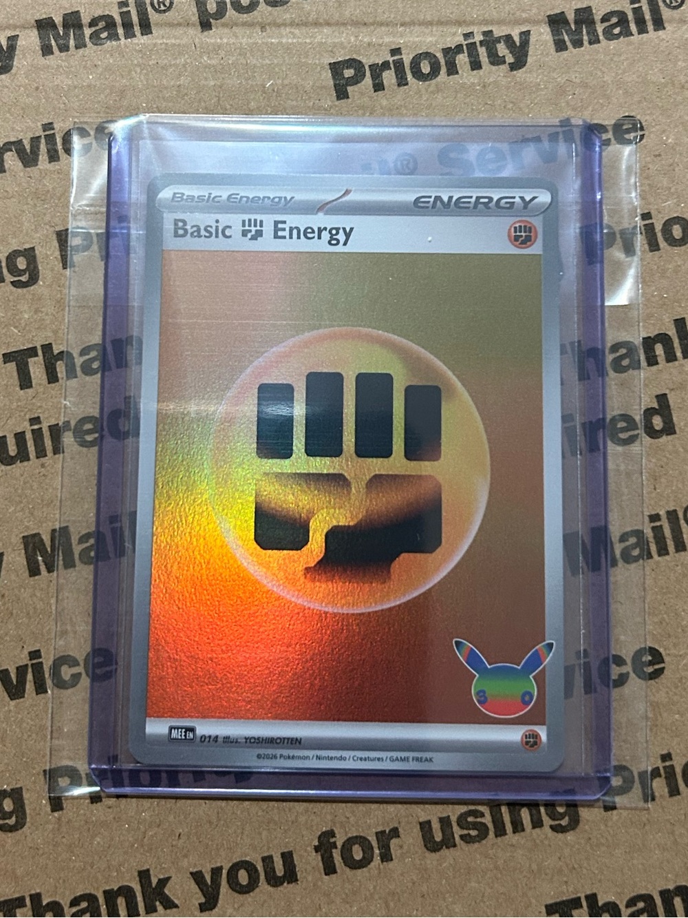 Holo Basic Fighting Energy 30th Celebration Pokemon TCG Card No. 014